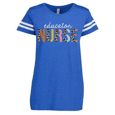 Educator Nurse Leopard School Nursing Education Gift Enza Ladies Jersey Football T-Shirt