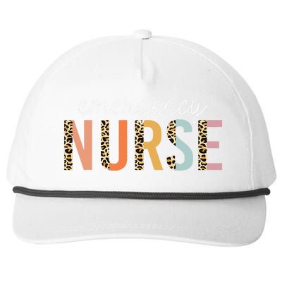 Emergency Nurse Leopard Print ER Nurse Nursing School Women Snapback Five-Panel Rope Hat