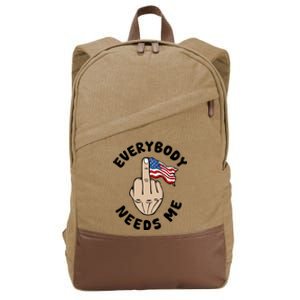 Everybody Needs Me American Flag Cotton Canvas Backpack