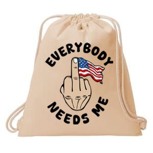 Everybody Needs Me American Flag Drawstring Bag