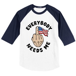 Everybody Needs Me American Flag Baseball Sleeve Shirt