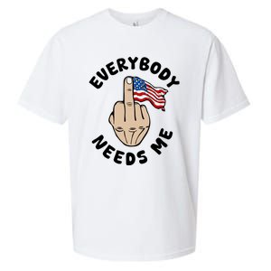 Everybody Needs Me American Flag Sueded Cloud Jersey T-Shirt