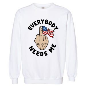 Everybody Needs Me American Flag Garment-Dyed Sweatshirt