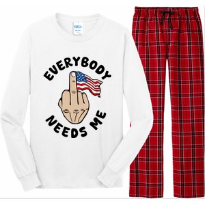 Everybody Needs Me American Flag Long Sleeve Pajama Set