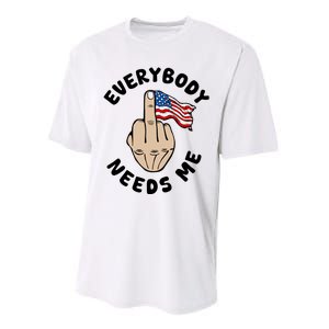 Everybody Needs Me American Flag Performance Sprint T-Shirt