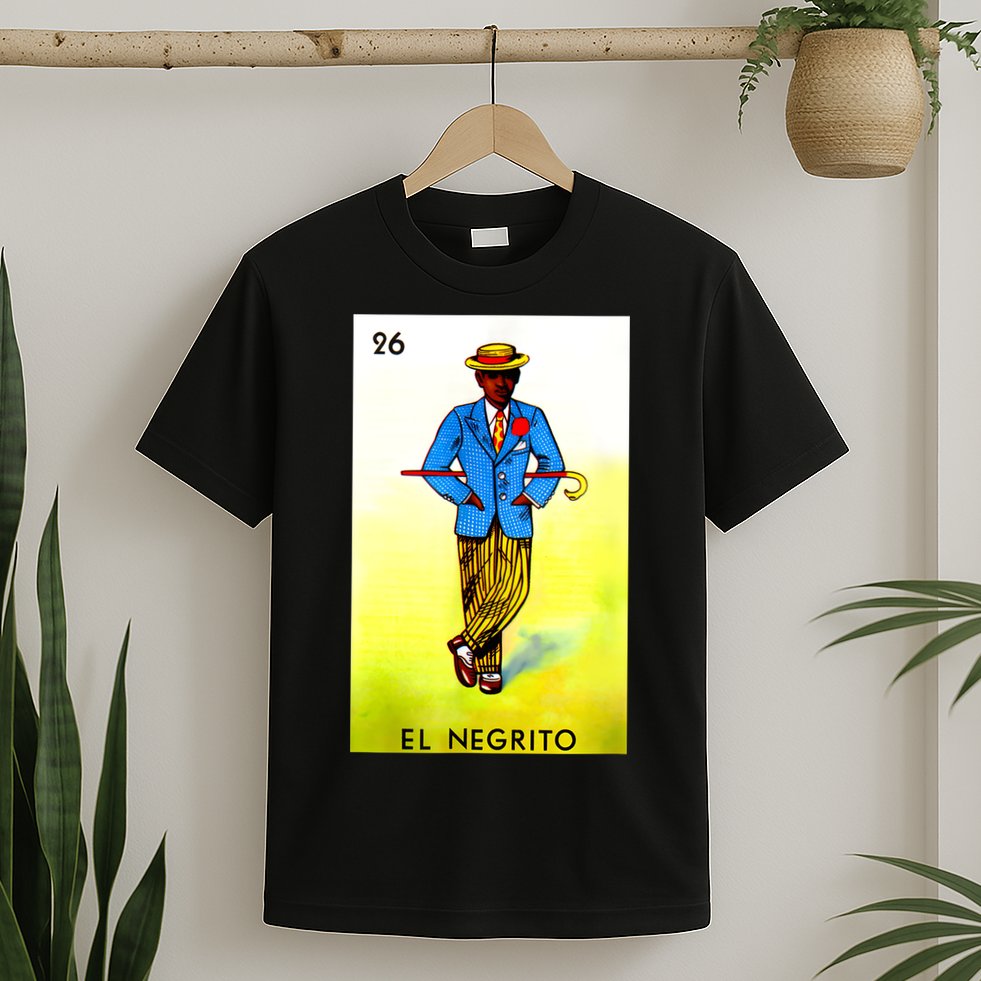 El Negrito Mexican Lottery Cards Lotto Mexicana Bingo Loto T-Shirt