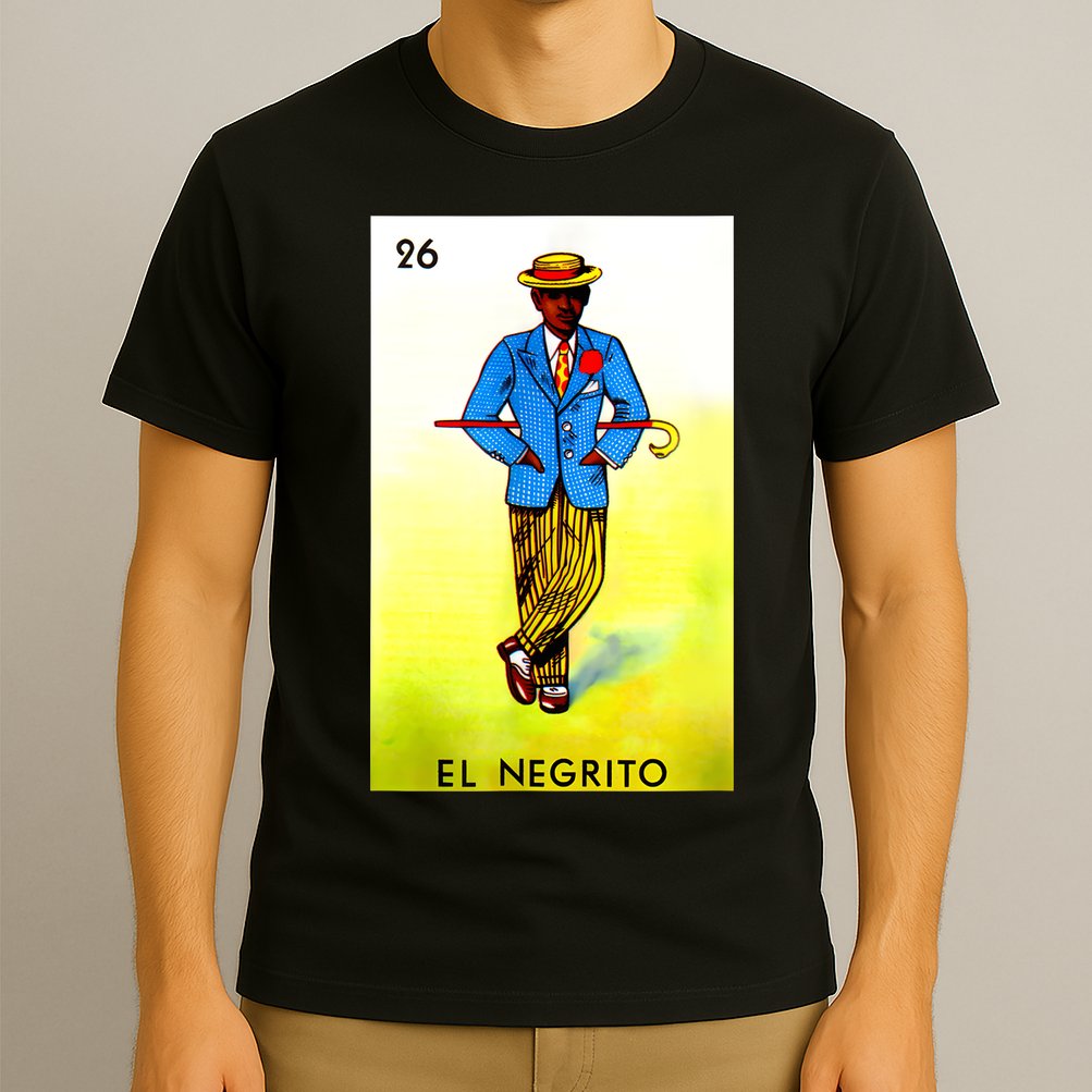 El Negrito Mexican Lottery Cards Lotto Mexicana Bingo Loto T-Shirt