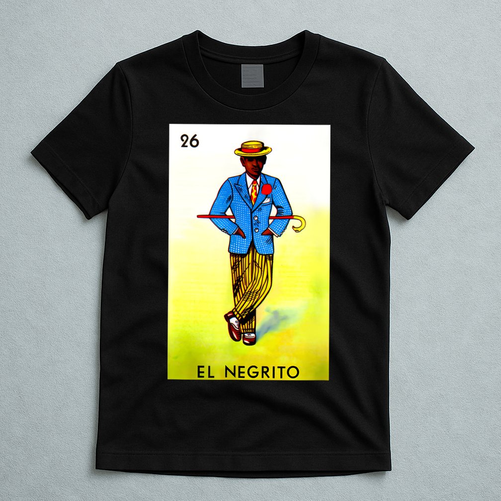 El Negrito Mexican Lottery Cards Lotto Mexicana Bingo Loto T-Shirt