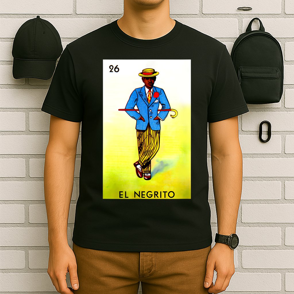 El Negrito Mexican Lottery Cards Lotto Mexicana Bingo Loto T-Shirt