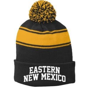 Eastern New Mexico Athletic Arch College University Alumni Stripe Pom Pom Beanie