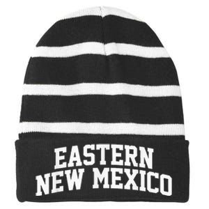 Eastern New Mexico Athletic Arch College University Alumni Striped Beanie with Solid Band