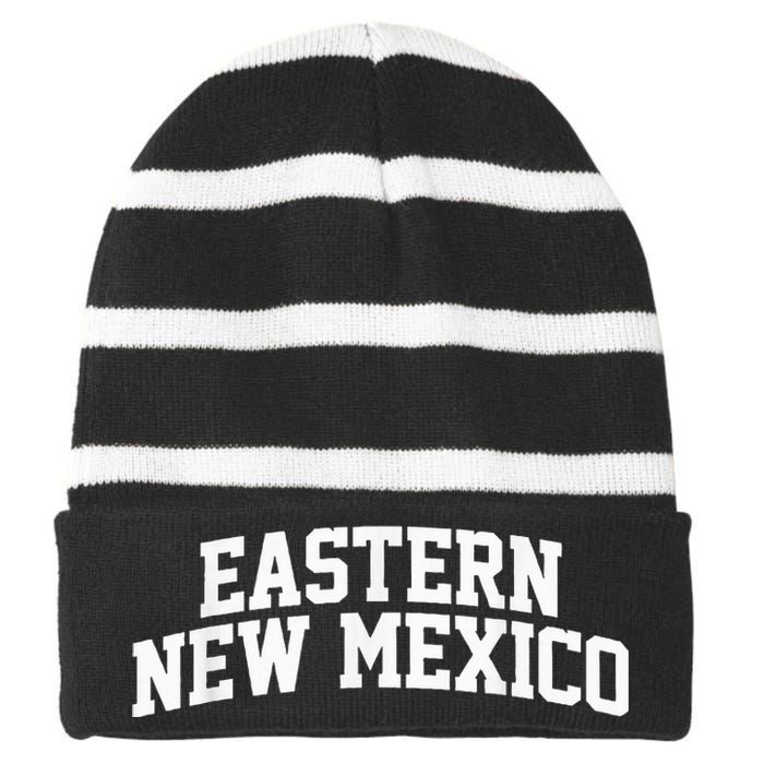 Eastern New Mexico Athletic Arch College University Alumni Striped Beanie with Solid Band