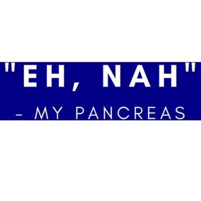 Eh Nah My Pancreas Diabetes Awareness Gift Bumper Sticker