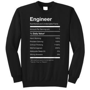 Engineer Nutrition Nutritional Facts Funny Sweatshirt