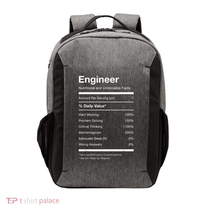 Engineer Nutrition Nutritional Facts Funny Vector Backpack