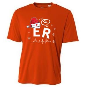 Er Nurse Nursing Santa Hat Christmas Xmas Pajamas Great Gift Cooling Performance Crew T-Shirt