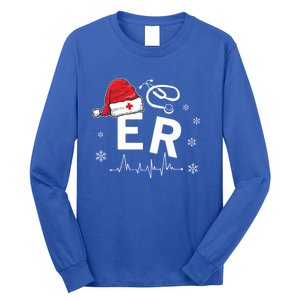 Er Nurse Nursing Santa Hat Christmas Xmas Pajamas Great Gift Long Sleeve Shirt