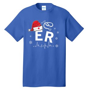 Er Nurse Nursing Santa Hat Christmas Xmas Pajamas Great Gift Tall T-Shirt