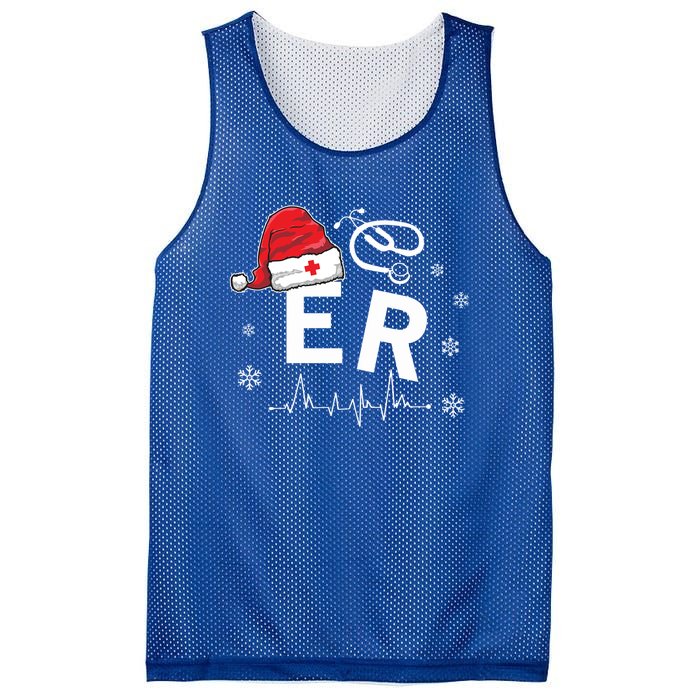 Er Nurse Nursing Santa Hat Christmas Xmas Pajamas Great Gift Mesh Reversible Basketball Jersey Tank