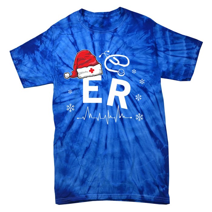 Er Nurse Nursing Santa Hat Christmas Xmas Pajamas Great Gift Tie-Dye T-Shirt