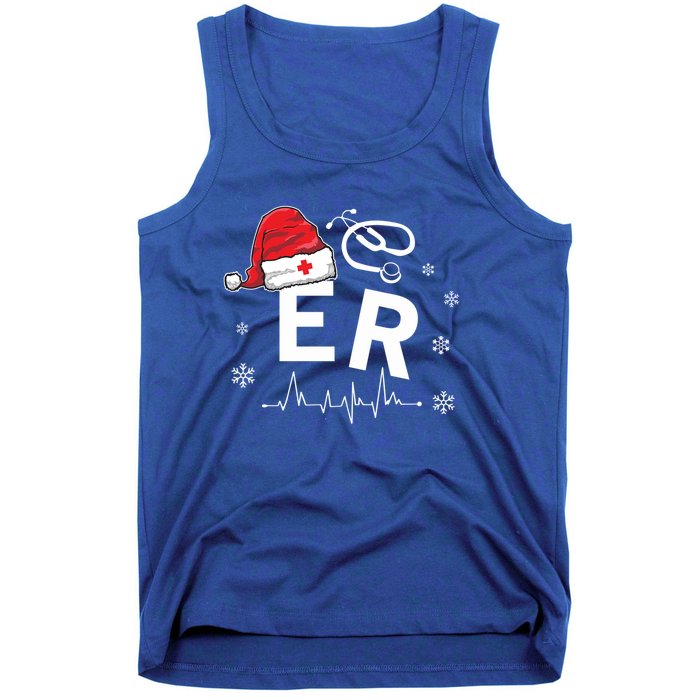 Er Nurse Nursing Santa Hat Christmas Xmas Pajamas Great Gift Tank Top