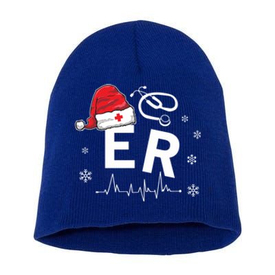 Er Nurse Nursing Santa Hat Christmas Xmas Pajamas Great Gift Short Acrylic Beanie