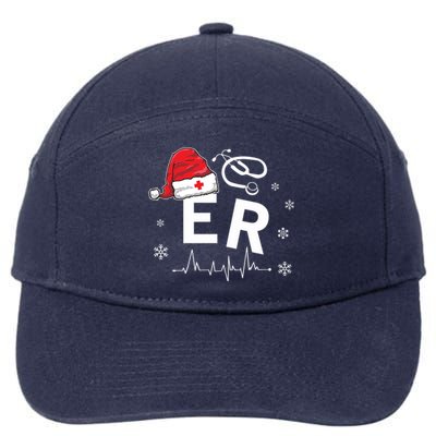 Er Nurse Nursing Santa Hat Christmas Xmas Pajamas Great Gift 7-Panel Snapback Hat