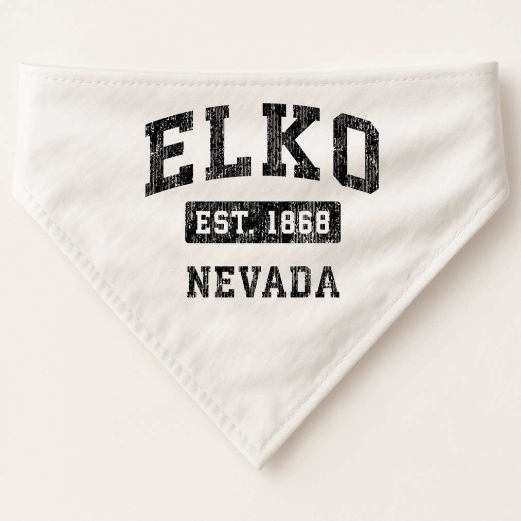 Elko Nevada Nv Vintage Established Sports Design USA-Made Doggie Bandana