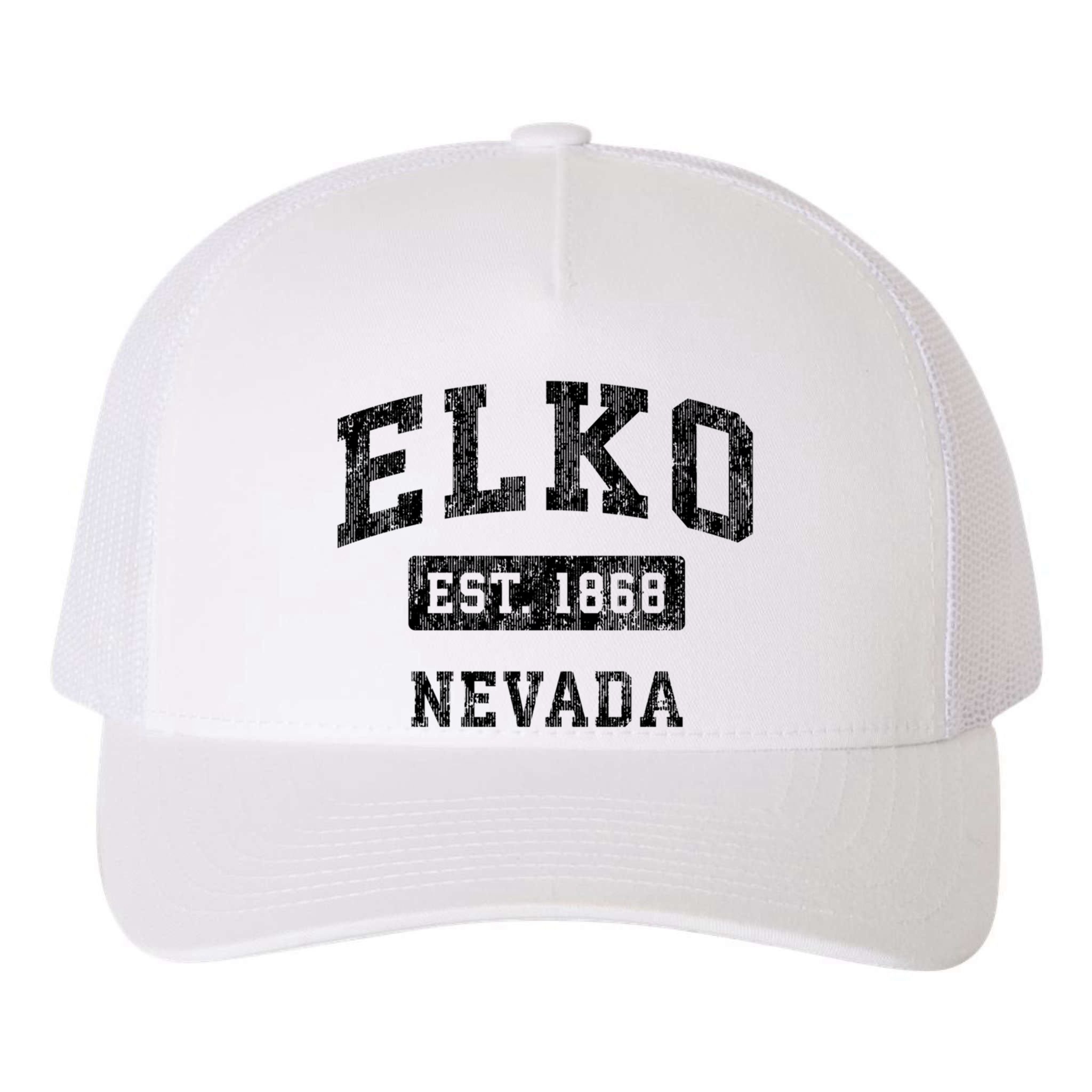 Elko Nevada Nv Vintage Established Sports Design Yupoong Adult 5-Panel Trucker Hat