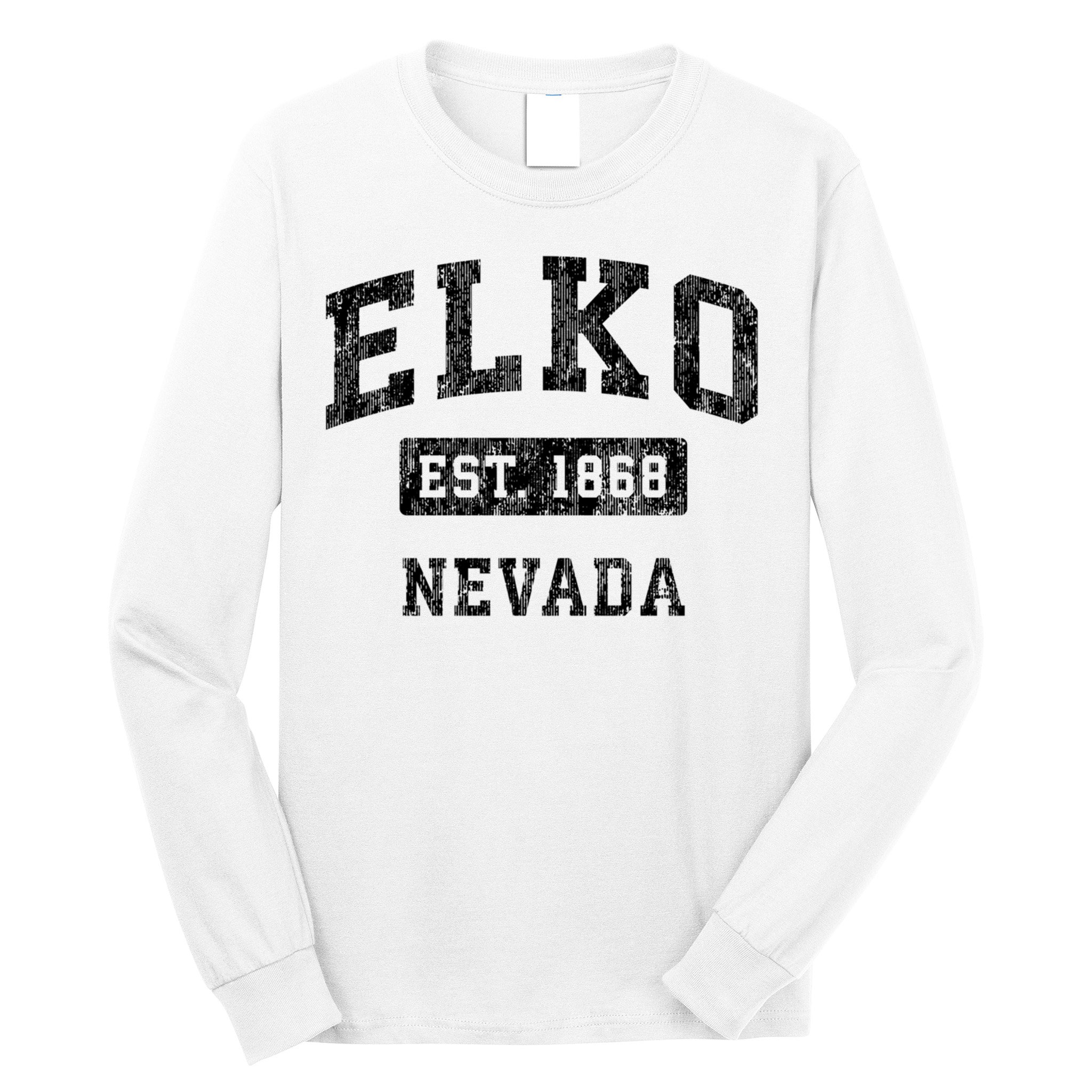 Elko Nevada Nv Vintage Established Sports Design Long Sleeve Shirt
