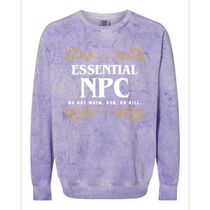 Essential Npc Non Playable Character Gaming Colorblast Crewneck Sweatshirt