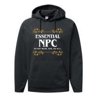 Essential Npc Non Playable Character Gaming Performance Fleece Hoodie