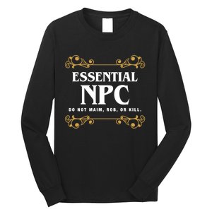 Essential Npc Non Playable Character Gaming Long Sleeve Shirt