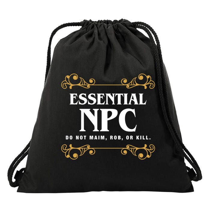 Essential Npc Non Playable Character Gaming Drawstring Bag