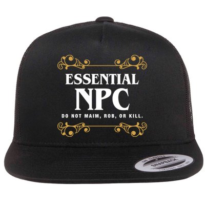 Essential Npc Non Playable Character Gaming Flat Bill Trucker Hat