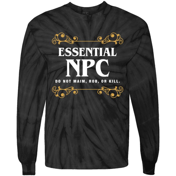 Essential Npc Non Playable Character Gaming Tie-Dye Long Sleeve Shirt