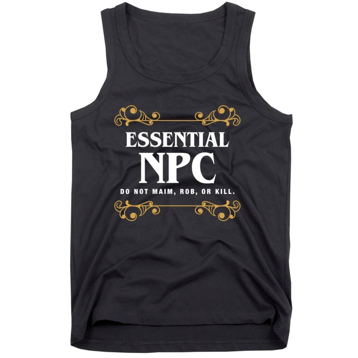 Essential Npc Non Playable Character Gaming Tank Top