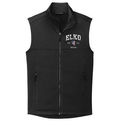 Elko Nevada Nv Vintage American Flag Sports Design Collective Smooth Fleece Vest