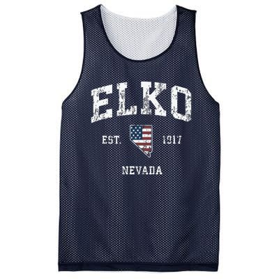 Elko Nevada Nv Vintage American Flag Sports Design Mesh Reversible Basketball Jersey Tank