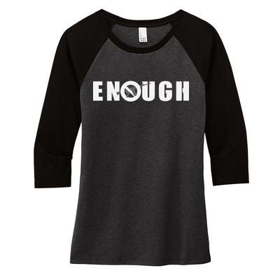 Enough Band Guns Women's Tri-Blend 3/4-Sleeve Raglan Shirt