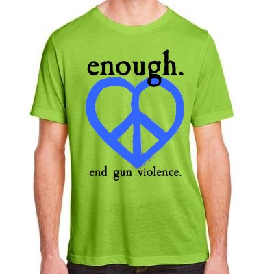 Enough End Gun Violence Heart Peace Sign Protest Adult ChromaSoft Performance T-Shirt