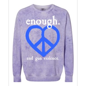 Enough End Gun Violence Heart Peace Sign Protest Colorblast Crewneck Sweatshirt