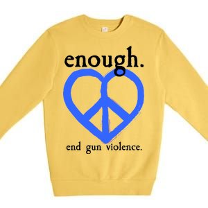 Enough End Gun Violence Heart Peace Sign Protest Premium Crewneck Sweatshirt