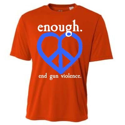 Enough End Gun Violence Heart Peace Sign Protest Cooling Performance Crew T-Shirt