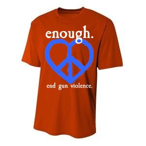 Enough End Gun Violence Heart Peace Sign Protest Performance Sprint T-Shirt