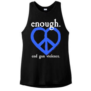 Enough End Gun Violence Heart Peace Sign Protest Ladies PosiCharge Tri-Blend Wicking Tank