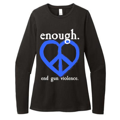 Enough End Gun Violence Heart Peace Sign Protest Womens CVC Long Sleeve Shirt