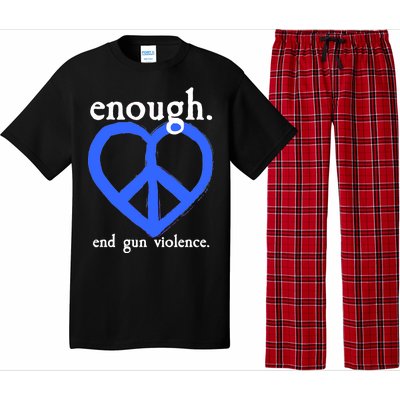 Enough End Gun Violence Heart Peace Sign Protest Pajama Set