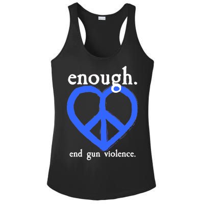 Enough End Gun Violence Heart Peace Sign Protest Ladies PosiCharge Competitor Racerback Tank