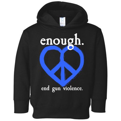 Enough End Gun Violence Heart Peace Sign Protest Toddler Hoodie